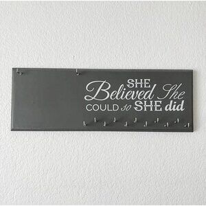 Wall Hanging Wood Race 5k Running Medal & BIB Holder